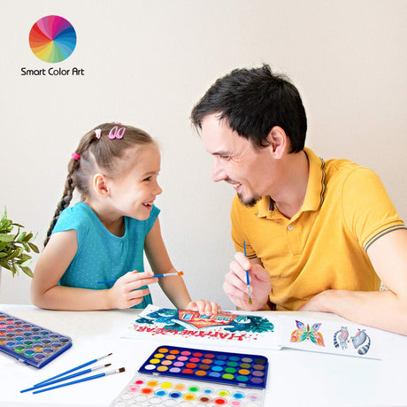 36 Pack Watercolor Pan Set, Smart Color Art Watercolor Paint Set with 4 Brushes,Easy to Blend Colors, Perfect for Kids Adults ChicChicCheck