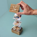 udelf Personalized Wooden Accordion Photo Box - Custom Photo Gift Great for Weddings, Valentine's Days, Anniversaries, and Special Milestones udelf