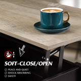 WLIVE Modern Rustic Coffee Table with Storage Shelf and Hidden Compartment,Wood Lift Tabletop for Home Living Room,Black,Greige. WLIVE