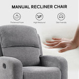 EBELLO Manual Living Room Furniture Reclining Couch Set, Soft Fabric Recliner Loveseat and 3 Seat Sofa Couch for Meeting Room, Overstuffed Backrest(Loveseat+Sofa) EBELLO