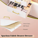 EnHomee White Dresser for Bedroom with 12 Drawers, Fabric Bedroom Dresser with LED Lights & Power Outlets Long Dressers & Chest of Drawers, Sturdy Dresser for Closet, Living Room, Hallway EnHomee