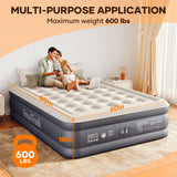 InnoTruth Queen Air Mattress with Built in Pump, 18" Raised Blow Up Colchones Inflables Airbed for Guests & Home, Inflatable Mattresses, Ideal for Home Use and Outdoor Camping, 600lb Weight Capacity InnoTruth