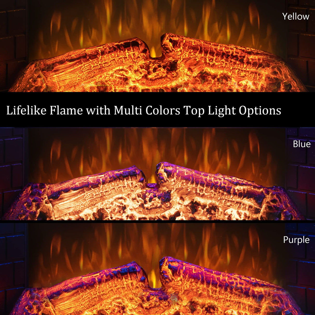 Benrocks 36'' Electric Fireplace Inserts, Recessed & Built in Wall Electric Fireplace Heater with Fire Crackling Sound, Adjustable Top Light & Flame Speed, Overheating Protection, 750/1500W Black Benrocks