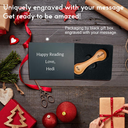 Unique Personalized Magnetic Leather Bookmarks 1 Pack: Custom Engraved, Motivational Text, and Retro Charm - A Thoughtful Gift for Book Lovers, Readers, Kids, and Students