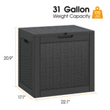 NUNU LAB 31 Gallon Outdoor Storage Box Waterproof,Indoor Outside Deck Box,Backyard Storage Bin For Package Delivery,Garden Tools,Patio Cushions,Pool Accessories,Storage Bench Lockable Lid NUNU LAB