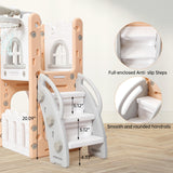 Toddler Slide 8 in 1 Toddler Playset for Toddlers Age 1-3，Baby Playset for Indoor Outdoor Playground with Climber, Crawling Tunnel, Basketball Hoop, Telescope, Toy Storage Garvee