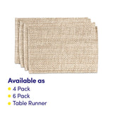 Sweet Home Collection 100% Cotton Placemats for Dining Room Rectangle Two Tone Woven Fabric 13" x 19" Soft Durable Table Mat Set, Set of 6, Eggshell Sweet Home Collection