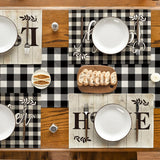 Artoid Mode Love Family Home Together Buffalo Plaid Placemats Set of 4, 12x18 Inch Farmhouse Table Mats Party Kitchen Dining Decoration Artoid Mode