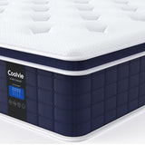 Coolvie 12 Inch California King Mattress, Hybrid Cal King Mattress in a Box, Medium Firm, 3 Layer Premium Foam with Pocket Springs for Motion Isolation, Pressure Relieving, 100-Night Trial Coolvie