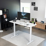 VIVO Electric 60 x 24 inch Standing Desk Workstation, Memory Controller Height Adjustment, 1B Series, One-Piece White Top, White Frame, DESK-KIT-1W6W VIVO