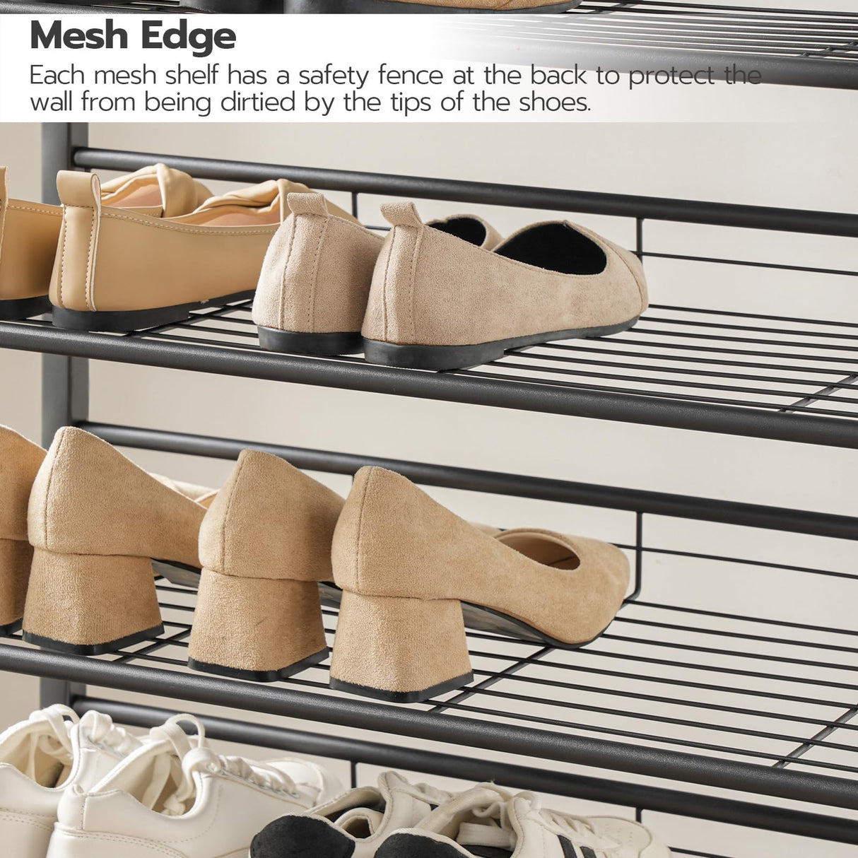 HOOBRO 12-Tier Shoe Rack, Large Capacity Shoe Storage Organizer for 35-45 Pairs of Shoes, Standing Shoe Shelf with Slanted Shelves, for Entryway, Closet, Hallway, Rustic Brown and Black BF51XJ01 HOOBRO