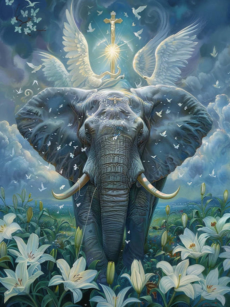 Ginfonr DIY 5D Diamond Art Kits for Adults, Elephants Diamond Painting for Adults, Diamond Art Animal Full Drill, Diamond Art Kits Embroidery Rhinestone Craft for Home Wall Decor 12 * 16 Inch Ginfonr