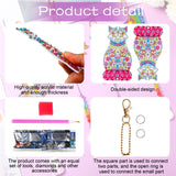 Queekay 4 Pieces Diamond Painting Sun Catcher Tree Ornament DIY Wind Chime Kit Hanging Double Sided Hummingbird Butterfly Cat Peacock Shape Crystal Art Ornament forGarden Decoration Queekay