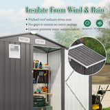 Vigo huseeo 6x3.6FT Outdoor Storage Shed, Galvanized Steel Garden Shed with Lockable Door & Window, Waterproof Metal Tool Storage for Garden, Backyard, Patio, Lawn(Peak Roof) Vigo huseeo
