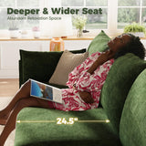 ABCASA 102.6" Modular Sectional Sofa, Oversized 3-Seater Green Couch with Removable Chenille Fabric Cover, Deep Seat & High Backrest for Living Room, Office & Apartment ABCASA