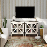 ANWBRAOD Farmhouse Buffet Cabinet 31.4" Sideboard Storage Cabinet with Barn Door and Adjustable Shelf Wood Rustic Accent Cabinet for Dinning Room, Kitchen, Hallway ULSC003W ANWBROAD