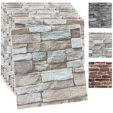 20PCS 3D Wall Panels Peel and Stick Foam 3D Brick Wallpaper Peel and Stick Faux Stone Wall Panel Self-Adhesive Wallpaper (20PCS, Rock Color) YU LI 3DH