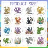 Sitsink Dragon Diamond Painting Magnets - 16 Pcs Small Diamond Art Kits for Adults Refrigerator Stickers, Fantasy Animal Dragon DIY Crafts Making Sitsink