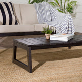 Walker Edison Modern Solid Wood Slat-Top Outdoor Coffee Table Walker Edison