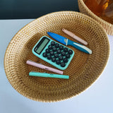 amololo Large 14inch Oval Rattan Fruit Serving Basket,Wicker High Wall Fruit Vegetable Serving Basket Bowl,Large Rattan Dining Table Bowl for Various Things,Bread,Snack,Odds and Ends,Natural Brown amololo