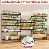 PrimeZone 6 Tier Wire Shelving with Wheels 79''H 1500lbs Storage Shelves NSF Certified Heavy Duty Steel Metal Shelf Adjustable Rolling Rack Kitchen Garage Closet Pantry Laundry 79''HX36''WX16''D PrimeZone