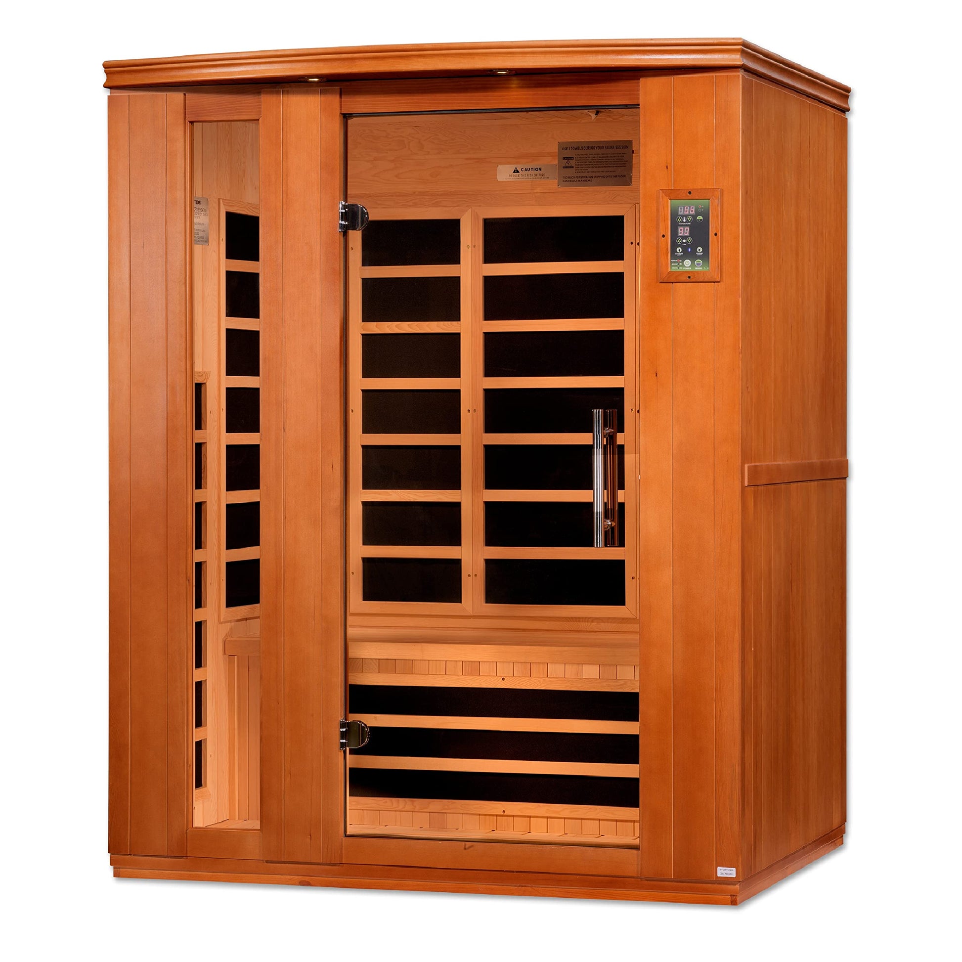 Dynamic Lugano 3-Person Low EMF (Under 8MG) FAR Infrared Sauna (Canadian Hemlock) - WoodArtSupply