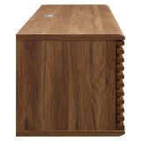 Modway Render 60" Mid-Century Modern Wall Mount Media Console TV Stand, 60 Inch, Walnut Modway