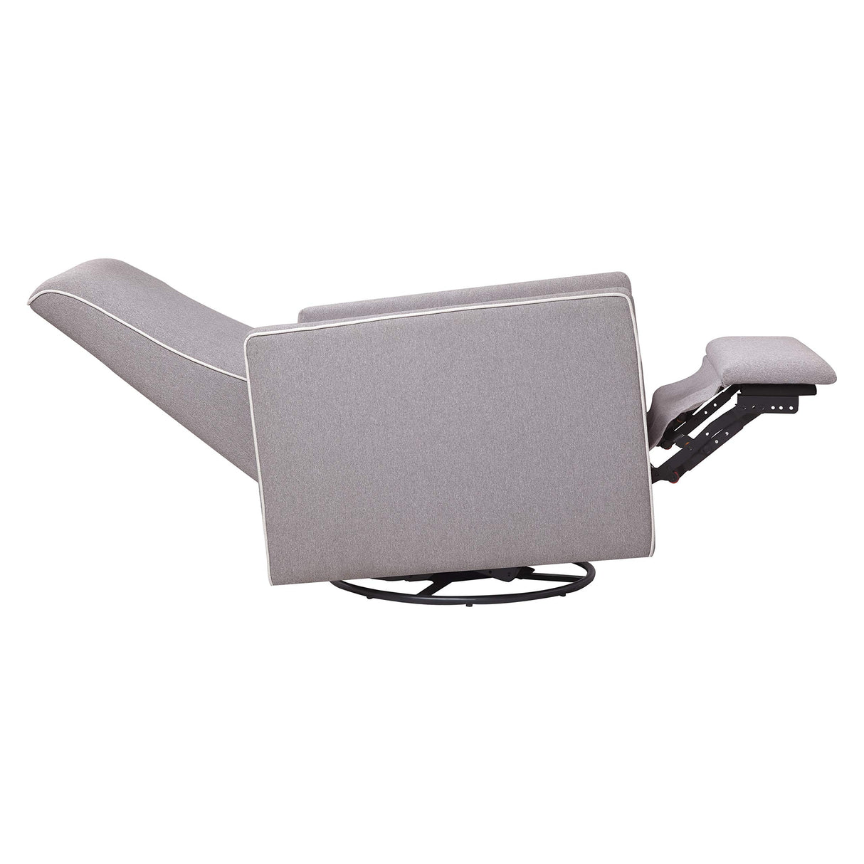 DaVinci Piper 360° Swivel Rocker Recliner Chair - Rocking Chair for Nursery & Living Room, GREENGUARD Gold, FSC & Certi-PUR US Certified, Comfy Nursery Glider Recliner - Heathered Grey w/Cream Piping DaVinci