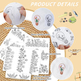 Water Soluble Stabilizer Embroidery Patterns - CRASHOT 4 Sheets Stick and Stitch Embroider Paper Wash Away, Flower Floral Daisy Butterfly Designs, Suprise for Hand Sewing Lover CRASHOT