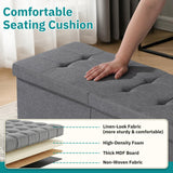 Snuvid 35-INCH Storage Ottoman Bench, Footrest with Storage, End of Bed Bench Coffee Table for Living Room, Bedroom, Entryway, Dark Gray Snuvid