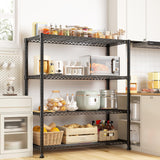REIBII Wire Shelving Unit Storage Shelves Metal Shelves Heavy Duty Shelving Adjustable Garage Storage Wire Shelf Pantry Shelves for Bedroom Kitchen Rack 35.5''W x 14''D x 59''H REIBII