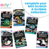 Ooly Mini Scratch & Scribble Art Kit - 6 Card Rainbow Scratch Art Set Summer Crafts for Kids, Travel-Friendly Craft Kit, Wooden Tool Included - Cutie Cats Ooly