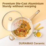 SENSARTE Ceramic Cookware Sets, Pots and Pans Set Nonstick, 14-Piece Induction Cookware, Non-toxic Healthy Non Stick Kitchen Cooking Set, with Frying Pans Set, PFAS PTFE PFOA PFOS Free SENSARTE