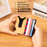 Custom Wooden Credit Card Holder with Money Clip and wooden box – Personalized Wallet Gift for Husband - Anniversary Gift for Him, Boyfriend Gifts, Minimalist Smart Wallet for Men (San Judas-Bamboo) OTGMPIREX