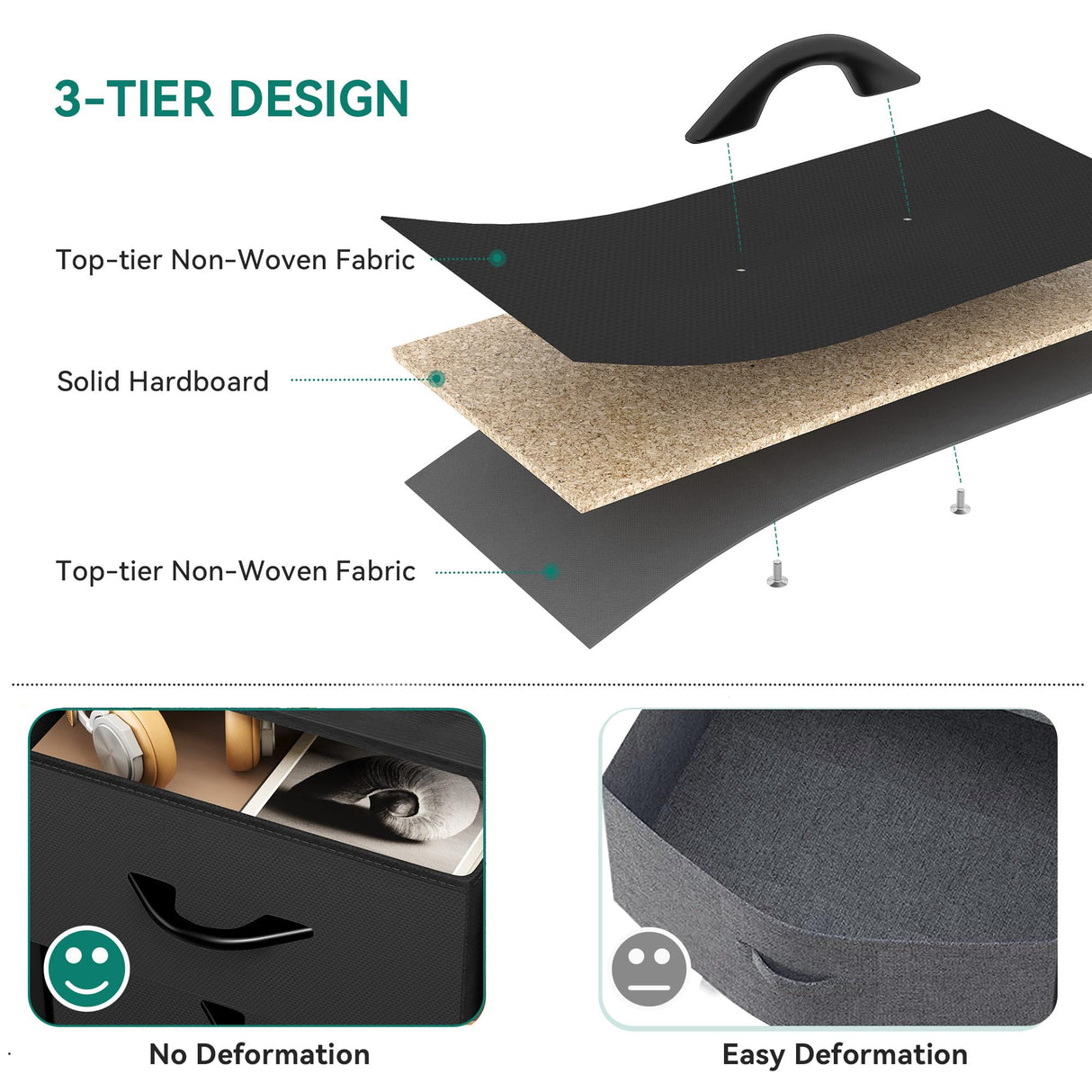 YITAHOME Fabric Dresser with 8 Drawers, Tall Dresser with Fabric Bins, Storage Tower Unit, Chest of Drawers for Living Room, Hallway YITAHOME