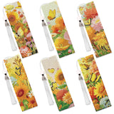 Fall Diamond Art Bookmarks Kit - 6 Pcs Sunflower Diamond Painting Bookmarks Kit for Adults Fall Flower Design, Gem Art Rhinestone Painting Book Marks Set Thanksgiving Gifts Sitsink