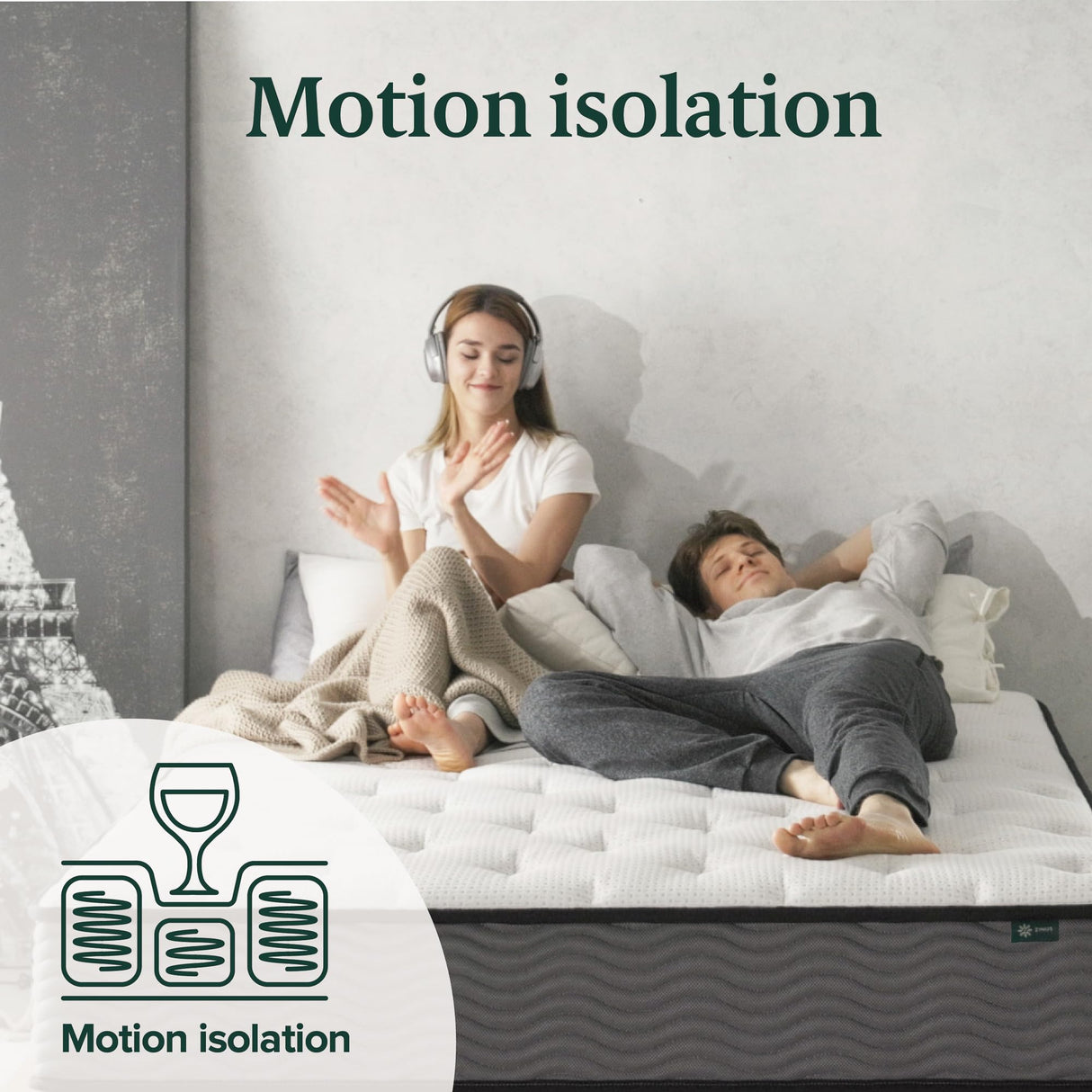 ZINUS 10 Inch True Support Hybrid Mattress [New Version], King, Fiberglass Free, Medium Feel, Motion Isolation, Certified Safe Foams & Fabric, Mattress in A Box Zinus