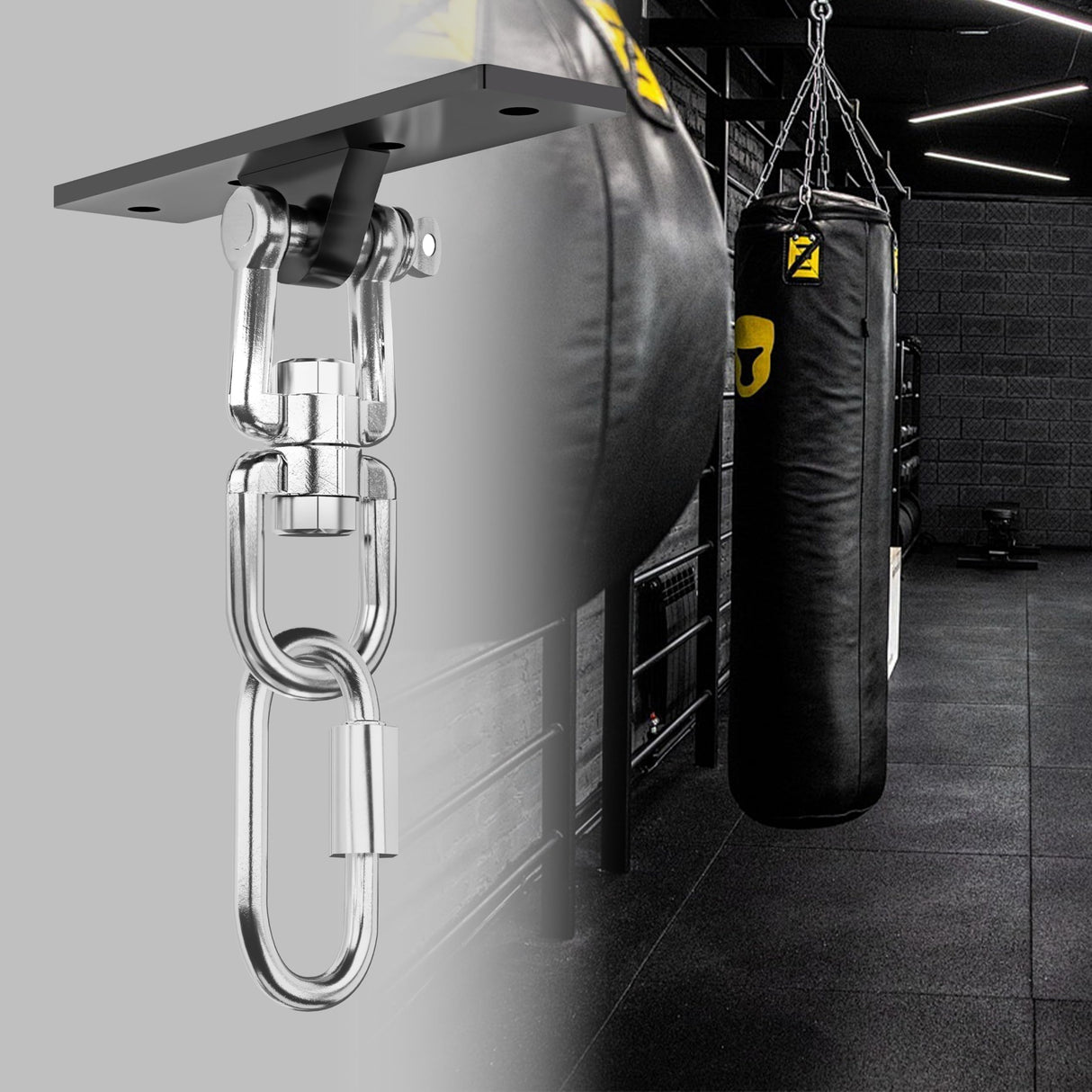VivaZen Heavy Bag Hanger,Heavy Duty Punching Bag Mount Hanger Bracket,Ceiling Mount Hook 360°Rotation Wood Beam Holder Body Weight Strength Training Systems,Fit Most Ceiling and Swings VivaZen