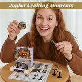 Flever Dollhouse Miniature DIY House Kit Creative Room with Furniture for Romantic Valentine's Gift (Coffee Time) Flever