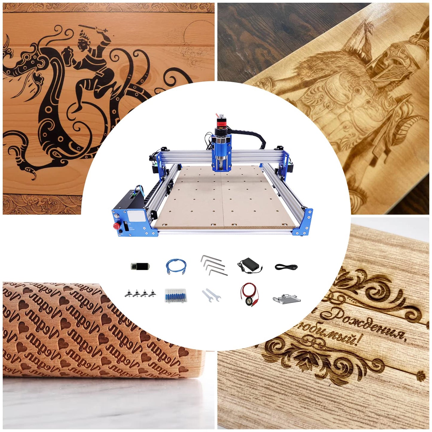 4040 CNC Router Machine,Engraving Machine,Aluminum Frame USB Router Engraver,100W Router Machine CNC Engraving Machine for Carving Cutting Wood Acrylic MDF Nylon - WoodArtSupply