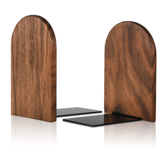 Book Ends Wood BookEnds Heavy Duty Book Stand (Walnut Wooden)