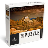 Lantern Press Made in USA Puzzle for Adults - 1000 Pieces, Reference Poster, Premium Box, Badlands National Park, South Dakota, Stormy Sky Lantern Press