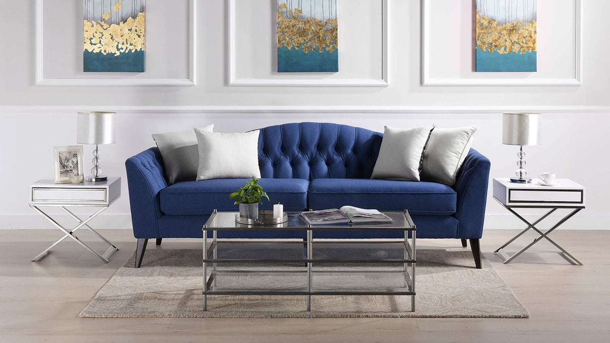 Jennifer Taylor Home Ramsey Camelback Sofa, Dark Sapphire Blue Jennifer Taylor Home