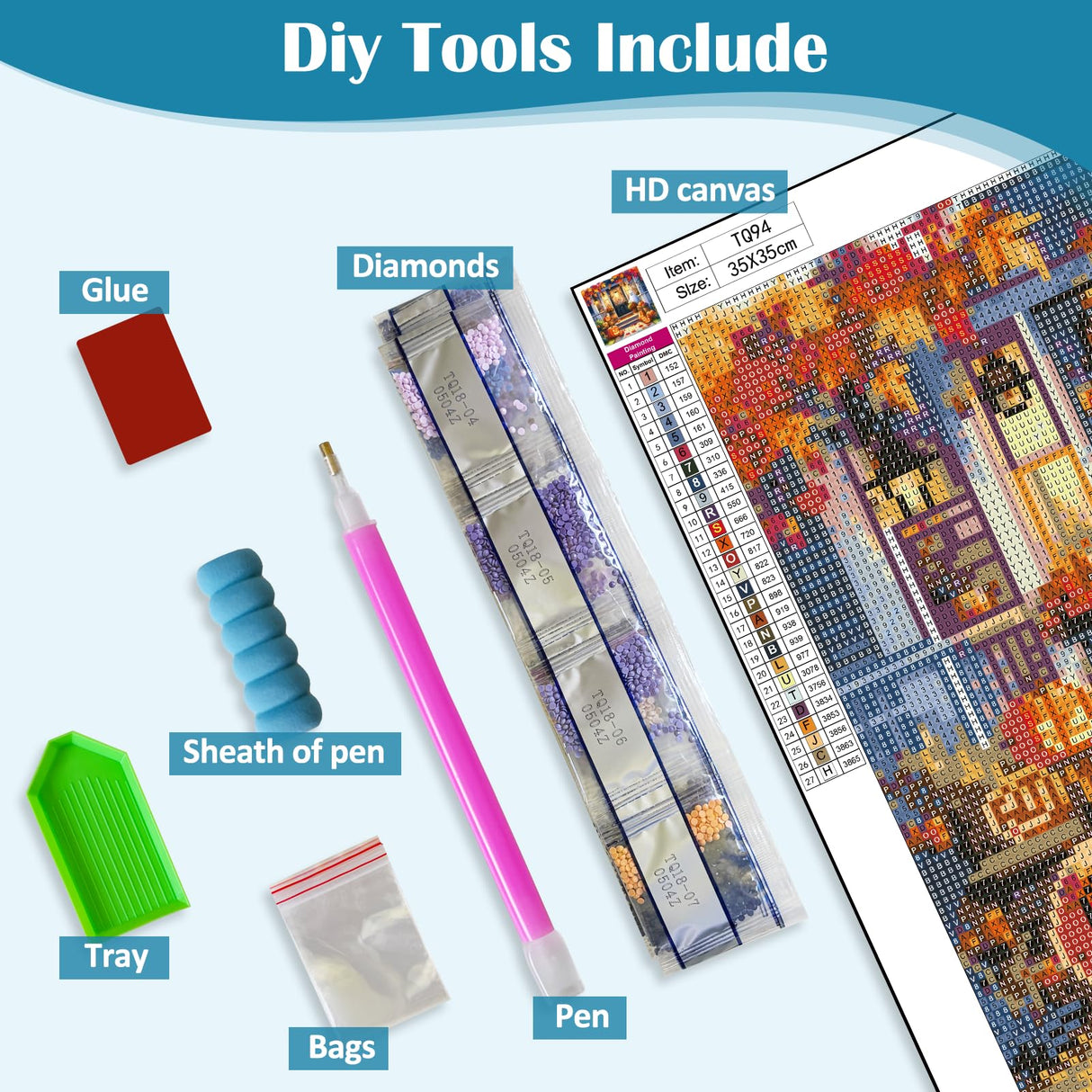 Autumn Pumpkin Ghost Leaf Diamond Art Kits for Adults, 5D Diamond Painting Kits for Adults Beginners, DIY Full Round Drill Diamond Dot Painting Gem Art Kits for Adult, Home Wall Decor 13.8x13.8 Inch VCLKDIY