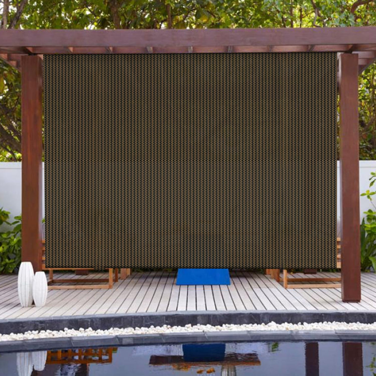 Patio Paradise Shades Roll Up Outdoor 8'Wx6'H Roller Shade Exterior Patio Blinds for Outside Porch Deck Balcony Pergola Carport, Brown Patio