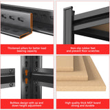 72" H Garage Shelving Unit, 5-Tier Heavy Duty Storage Shelves, 2000 lbs Capacity, Industrial Utility Rack Shelf, 72" H x 35.4" W x 15.7" D Adjustable Metal Shelving for Warehouse Kitchen Basement Metallitrend