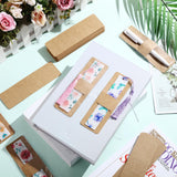 200 Pcs Bookmark Holder Set Kraft Bookmark Sleeves Transparent Self Adhesive Bag DIY Blank Bookmark Cover Display Cards for Bookmark Wrapping Small Business Packaging Supplies Party Favor Gift Honoson