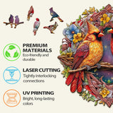 Wooden Puzzles for Adults, Cardinal Puzzles, 200 Pieces Puzzles for Adults, Christmas Puzzle Gifts for Women, Wooden Jigsaw Puzzles (M-11.9 * 11.8in) NABYSHOP