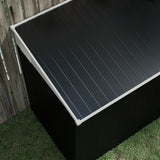 Outsunny 4' x 7.7' Metal Outdoor Storage Shed, Lean to Storage Shed, Garden Tool Storage House with Lockable Door and 2 Air Vents for Backyard, Patio, Lawn, Dark Gray Outsunny