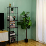 GIOTORENT 6-Tier Storage Shelves Standing Shelving Metal Units, Adjustable Height Wire Shelf Display Rack for Pantry Laundry Bathroom Kitchen 16.6” x 11.8” x 63”, Black GIOTORENT